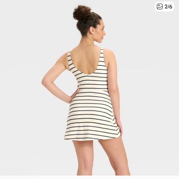 NWT All in Motion Navy Striped Knit Dress size XL. Super stretchy and comfy - Picture 5 of 7